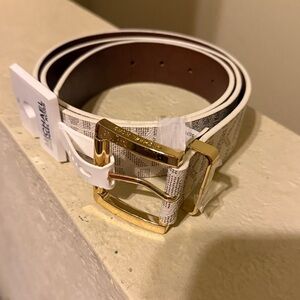Michael Kors White and Gold Reversible Belt